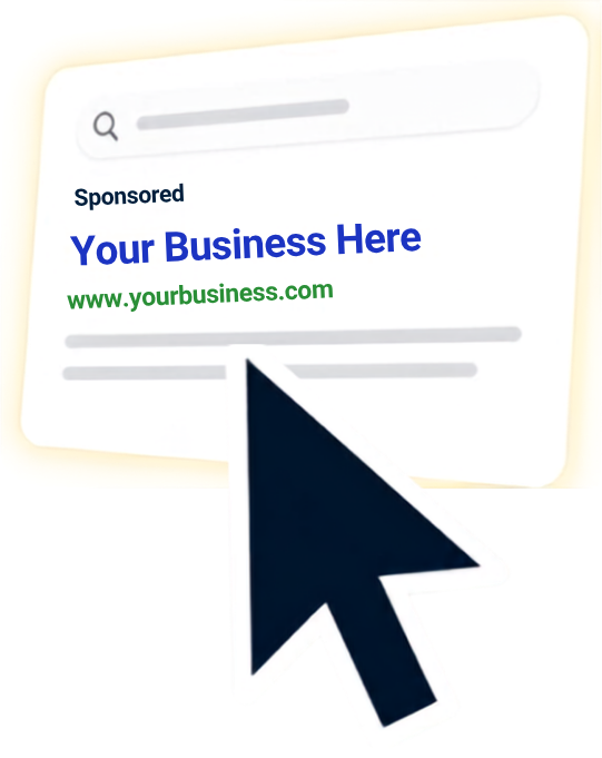 Rezultat i sponsorizuar në Google me tekst 'Your Business Here', duke u klikuar